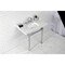 Kingston Brass 36 Carrara Marble Console Sink with Stainless Steel Legs, Marble WhitePolished Chrome LMS36MSQ1 - alternate 3